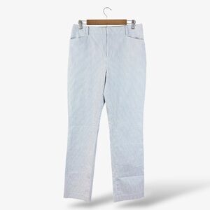 Ralph Lauren Blue Pinstripe Seersucker Pants Size 10 Straight Leg Preppy Casual